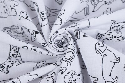 Хлопок 3502 Собачки на белом - изображение