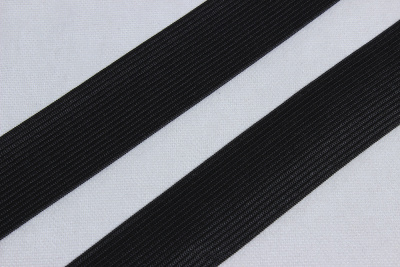 Тесьма эластичная 30мм Стандарт Черный - изображение