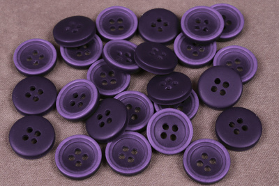 Пуговица 15мм 4х прок. CN 2804 Фиолетовый матовый - изображение