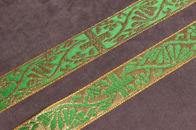 Галун 20мм Зелёный на золоте - изображение