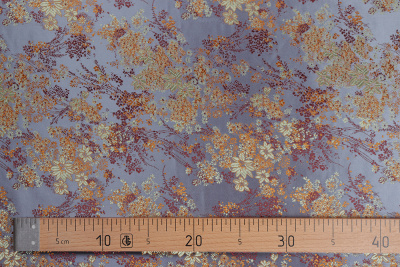 Шелк-жаккард цветы диагональ Серый - изображение