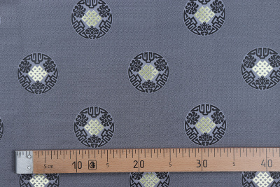 Жаккард монгольский графика в круге Серый - изображение