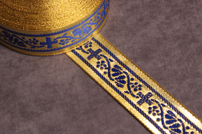 Галун 26мм Синий/золото - изображение