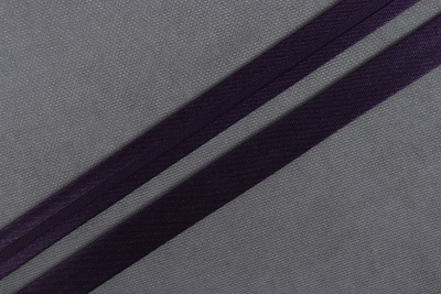 Атласная косая бейка 15мм Баклажан 6070 - изображение