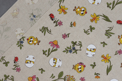 Лен набивной 155 гр/м.кв. Цыпочка - изображение