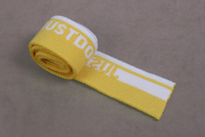 Горловина 30*500мм трикотажная JUSTDOIT Желтый/Белый - изображение