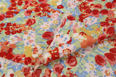 Хлопок-стрейч Красные акварельные тюльпаны - изображение