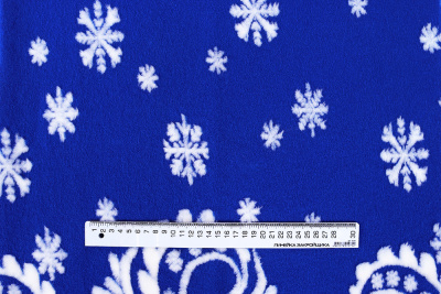 Мех ИТЖФ2 712 Синий с белыми снежинками - изображение