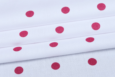 Перкаль Красный горох на белом - изображение