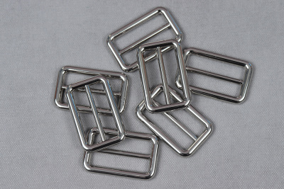 Пряжка металлическая Рамка с перекладиной 38мм Никель - изображение