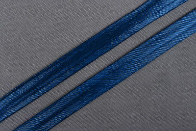 Косая бейка 15мм парча Синий - изображение