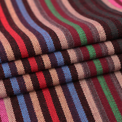 Гобелен 150 облегченный Бежевые,зеленые,розовые полосы - изображение