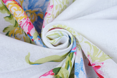 Ситец платочный 43 Шуя Розово-голубые цветы - изображение