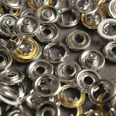 Кнопки пробивные 9,5мм рубашечные/кольцо Белый - изображение