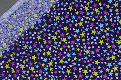 Бязь набивная 262 Ив 122 гр/м о/м Звезды на синем - изображение