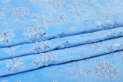 Мех со снежинками Голубой - изображение