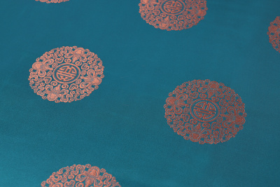 Жаккард монгольский круги Морская волна/коричневый - изображение