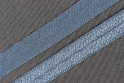 Трикотажная бейка 15мм блестящая Серый S316 - изображение