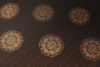 Жаккард монгольский круги на песке Т.коричневый - изображение
