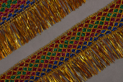 Бахрома 85мм металлизированная Золото/Синий/Зеленый/Красный - изображение