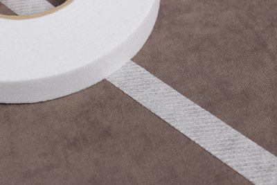 Лента клеевая 15мм нитепрошивная по косой Белый - изображение