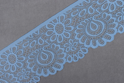 Кружево 90мм эластичное Голубой - изображение