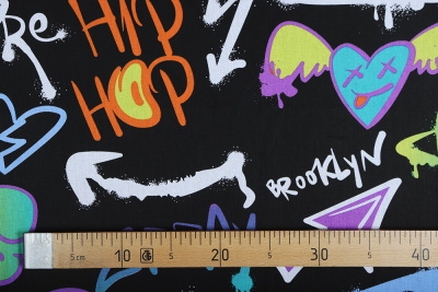 Поплин набивной 150 Ив 105 гр/м.кв. Граффити - изображение