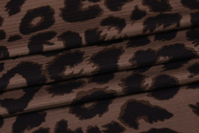 Трикотаж лапша Леопард Черный/коричневый - изображение