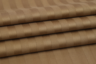 Страйп-сатин 130гр/м.кв.240 Мелкая полоска 1*1 Молочный шоколад - изображение