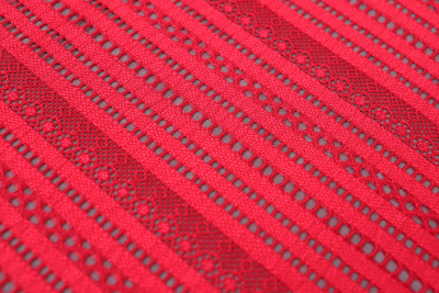 Кружево 180мм эластичное Красный/полосы - изображение