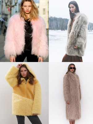 Мех-длинноворсовый ИД-120 Бежевый с белым ворсом - изображение