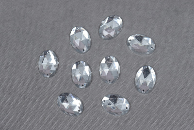 Стразы пришивные 18*25мм пластик овал Кристалл - изображение
