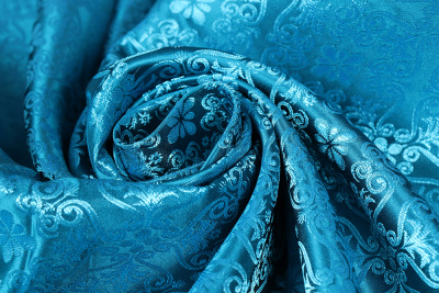 Жаккард монгольский Ромб/цветок Морская волна - изображение