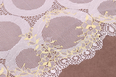 Кружево 240мм эластичное Белый/желтый - изображение