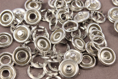 Кнопки пробивные 10,5мм рубашечные/кольцо Никель - изображение