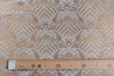 Шелк-жаккард волны Серый/бежевый - изображение