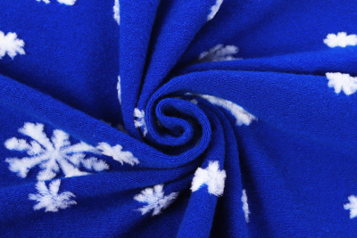 Мех ИТЖФ2 712 Синий с белыми снежинками - изображение