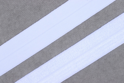 Трикотажная бейка 20мм блестящий Белый - изображение