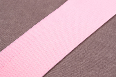 Тесьма эластичная 40мм с двойным краем Св.Розовый - изображение