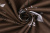 Сатин набивной 220 Листва на коричневом