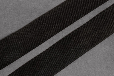 Тесьма эластичная 40мм Стандарт Черный - изображение