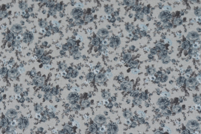 Лен набивной П-25 150 ИВ Розочки на бежевом - изображение