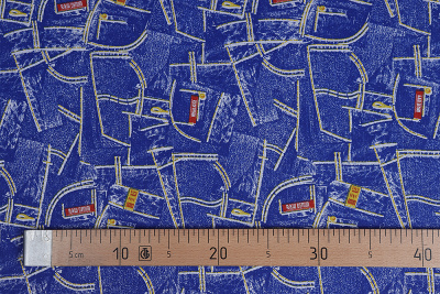 Бязь набивная 262 Ив 120 гр/м.кв. Джинс - изображение