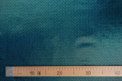 Парча монгольская греческий рисунок Бирюза на черном - изображение