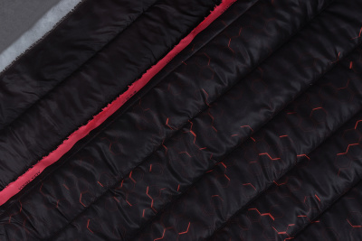 Стежка курточная сендвич Соты т.коричневый/коралловый - изображение