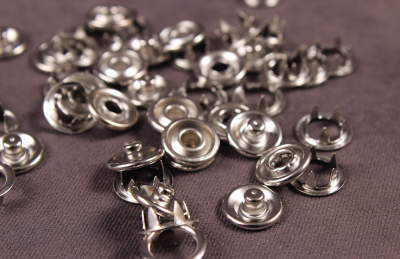 Кнопки пробивные 9,5мм рубашечные/кольцо Никель - изображение