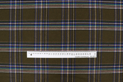 Клетка костюмно-пальтовая 2908 260гр/м.кв.Хаки/синий/зеленый - изображение