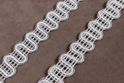 Тесьма 15мм Волна Серебро - изображение