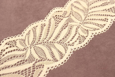 Кружево 70мм эластичное Кремовый - изображение