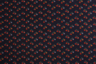 Перкаль плательная Ягодки на т.синем - изображение